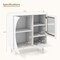 Costway Kitchen Sideboard Wooden Buffet Cabinet with Glass Holder & Tempered Glass Doors